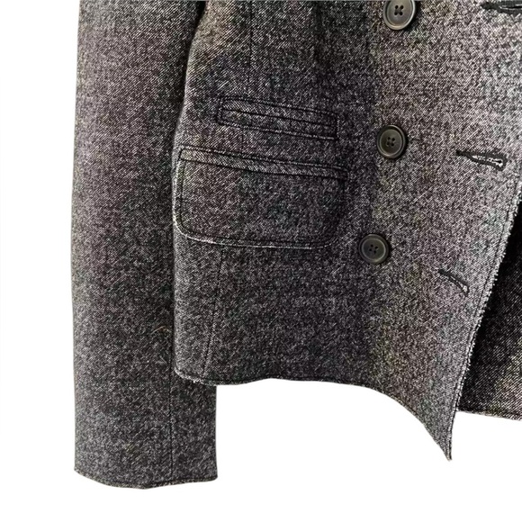 Women's J Crew Thandie Gray Marbled Double-Breasted Wool Blend Blazer Sz. 0 - Picture 12 of 13